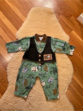 Vintage Cach Cach safari romper